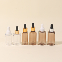 Flacon compte-gouttes PETG à paroi épaisse avec logo personnalisé, vide, transparent, pour sérum et huile, 30ml 45ml 60ml, emballage cosmétique en gros