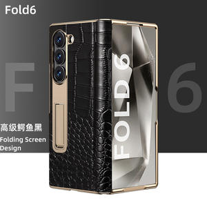 Para <span class=keywords><strong>Samsung</strong></span> Z Fold 7 Funda de teléfono con cubierta de protección de bisagra de patrón de cocodrilo de <span class=keywords><strong>gama</strong></span> <span class=keywords><strong>alta</strong></span> adecuada para <span class=keywords><strong>Samsung</strong></span> Z Fold 6 5 4 3 - Product Image 3