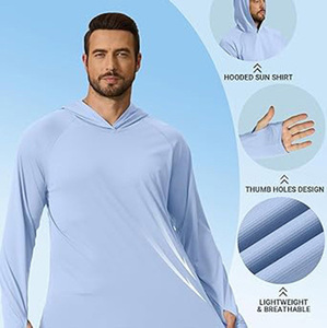 T-shirt <span class=keywords><strong>de</strong></span> pêche décontracté personnalisé en polyester pour hommes, à manches longues, protection solaire UPF 50, avec trou pour le pouce, vente en gros - Product Image 6