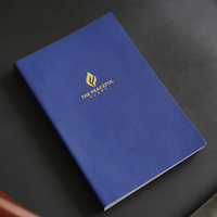 Carnet à couverture souple en cuir PU A5 avec logo personnalisé, reliure thermique, 120 feuilles, boîte et stylo - Option cadeau