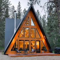 Maisons préfabriquées de forme triangulaire, maisons en aluminium de 20 pieds en forme de A, maison triangulaire de luxe pour hôtels, maison assemblée