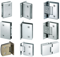 Kit de quincaillerie pour porte coulissante en verre en alliage de zinc moderne en acier inoxydable comprenant une serrure de connecteur de porte de grange pour vis de salle de bain