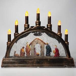 Globe à neige de Noël avec scène de la Nativité, design personnalisé en gros, musique de Noël, LED éclairée, bougie tournante à eau - Product Image 5
