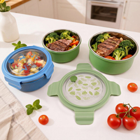 Boîte à lunch en acier inoxydable pour enfants, boîte à bento scolaire, boîte à nourriture portable étanche et scellée, capacité de 1,1 L, chauffable, cuisine