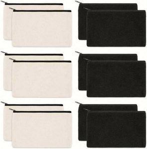 Bolsas de Maquillaje y Cosméticos de Lona de Algodón Reutilizables con Cierre, Personalizadas con Logotipo Impreso, al por Mayor - Product Image 4