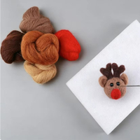 Kit de Démarrage de Feutrage à l'Aiguille DIY pour Débutants, Thème Océan, Ensemble d'Artisanat en Feutre de Laine avec Tutoriel pour les Amateurs de Loisirs Créatifs