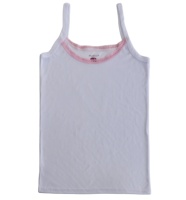 Vente en gros Débardeurs à bretelles spaghetti en tricot côtelé blanc uni pour enfants et filles Débardeurs à la mode à la mode 2025 Tops Lace O-neck Girls Gilets