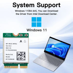 Adaptateur Wi-Fi 7 M.2 BE5400 BT5.3 MT7925, module réseau Wi-Fi 5400 Mbps pour Windows 10/11, carte Wi-Fi 7 M.2 - Product Image 5