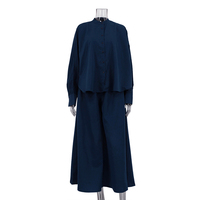 Chemisier décontracté ample et pantalon Palazzo 2 pièces Ensembles modestes printemps 2025 CO Ord ensemble femmes portent des ensembles de vêtements modestes