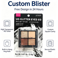 Emballage en blister personnalisé, boîte en plastique vide pour poudre compacte avec boîte en PVC transparente pour palette de fards à paupières et de blush cosmétiques