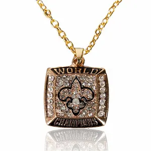 Hip Hop Mens Pendants Fashion Chain Custom Charm Charms Fine Jewelry New Orleans Saints Necklace Men's Football League Necklaces