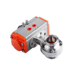 Van bướm khí nén hoạt động bằng bộ truyền động khí nén, kiểu kẹp ba chấu, vệ sinh, thép không gỉ SS 304 316, hoạt động kép - Product Image 3