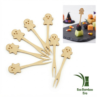 Spookachtige bamboe fruitvorkjes voor Halloweenfeestjes, wegwerpbaar buffet eten cocktailprikkers, LFGB FDA goedgekeurd, FSC gecertificeerd