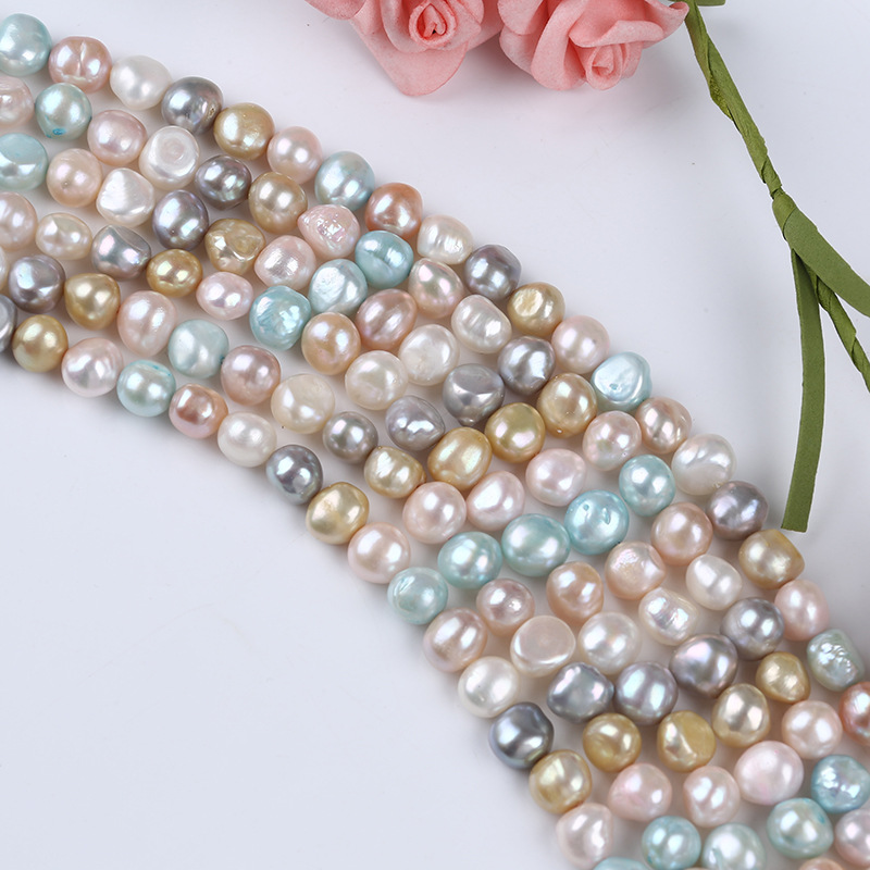 Keshi 8-9mm Cultured Freshwater Pearl Beads Loose Baroque Multi-Color Natural Beads for Jewelry Making Mixed Colors