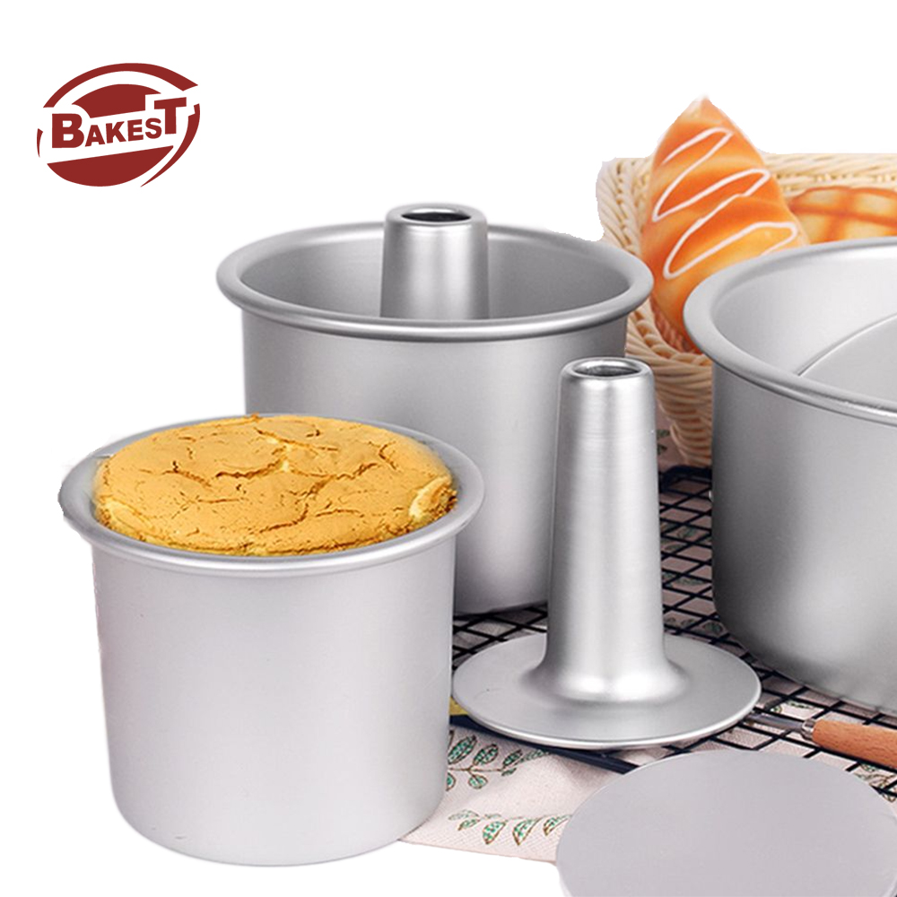 Bakest 4 ~ 8 Inch Cao Bánh Khuôn, Vòng Rỗng Sống Dưới Bánh Khuôn Voan Dày Chất Lượng Nhôm Bánh Khuôn