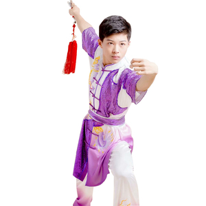 Haute qualité mode Kungfu vêtements Sequin léger bronzage <span class=keywords><strong>Tai</strong></span> <span class=keywords><strong>Chi</strong></span> vêtements uniforme avec broderie Dragon - Product Image 2