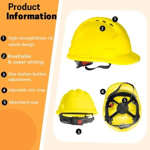 Casques de sécurité CITICITY à suspension, 6 points de suspension, types V/Cercle/T/Y, réglables à cliquet, pour chantiers extérieurs - Product Image 2