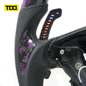 Volant de course en fibre de carbone TDD avec écran LED, 3 branches, accent violet, compatible avec BENZ 211 - Product Image 3