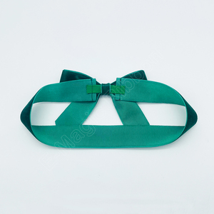Noeud papillon élastique en ruban de satin écologique fait main E-Magic, pré-noué avec boucle extensible pour la décoration de cadeaux de Noël - Product Image 4