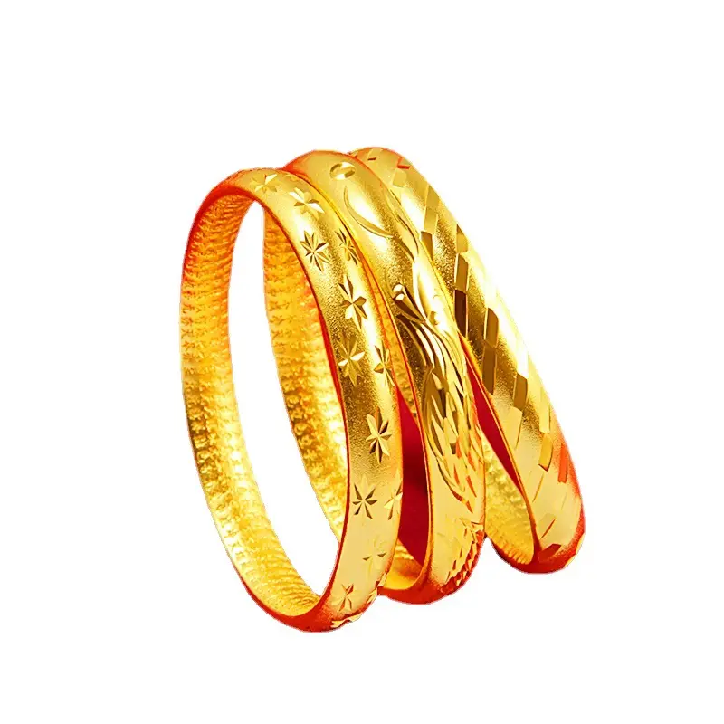 24K Pure Gold Bracelet Real 999 Solid Gold Bangle Upscale Beautiful Romantic Trendy Classic Jewelry