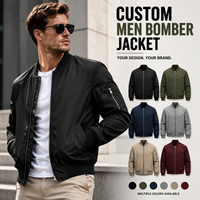 Blouson Bomber Homme Personnalisé 100% Polyester MA1, Veste de Vol Légère Résistante à l'Eau, Fermeture Éclair, Vêtement d'Extérieur Décontracté, Fabricant