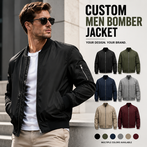 Custom Men Bomber <b>Jacket</b> 100% Polyester MA1 Flight <b>Jacket</b> <b>Lightweight</b> Water Resistant Zip Up Casual Outerwear Manufacturer - Product Image 3