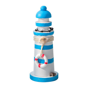 Mini phare décoratif en bois de style méditerranéen, ensemble de 4, 15 cm, décoration d'intérieur, souvenir de bord de mer - Product Image 4