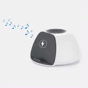 Speaker bluetooth pintar portabel, dudukan ponsel nirkabel meja led, pengisi daya nirkabel dengan speaker