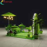 Chariot de présentation extérieur avec éclairage LED, accessoires événementiels personnalisés, mobilier de magasin de détail, stand pop-up portable, marque