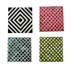 Set 4 Classic Eco-Friendly Multi Color Square Mango Wood & Bark Coasters Handicraft Kitchen Table Decoration <b>Mat</b> - Product Image 1