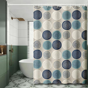 Op maat gemaakte moderne minimalistische badkamerset met dubbele laag, bloemenprint douchegordijnhaken, mid-century boho decor, groothandel - Product Image 1