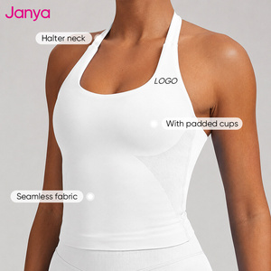 Camiseta Deportiva sin Mangas para <span class=keywords><strong>Mujer</strong></span> Janya, Cuello Halter Elástico, Transpirable, Espalda Descubierta, Cuello Cuadrado, Chaleco Deportivo para Gimnasio, Yoga, sin Costuras - Product Image 4