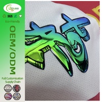 Parches de silicona 3D ecológicos personalizados, iridiscentes, holográficos, con logotipo en relieve, transferibles por calor para sudaderas, ropa deportiva y camisetas.