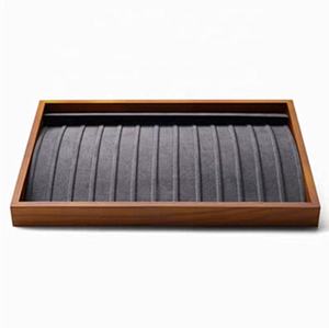 Bandeja Apilable de Terciopelo Gris para Joyas, Caja Organizadora con Divisiones, Diseño Personalizable, Certificación SGS para Pulseras, Relojes y Brazaletes - Product Image 3