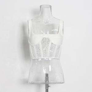 OUDINA Tops de nuevo estilo para damas Sexy cintura de verano Simple pecho envuelto <span class=keywords><strong>tirantes</strong></span> recortada <span class=keywords><strong>Top</strong></span> mujeres - Product Image 3