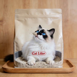 Custom Printing Design Eco Friendly Recyclable Reusable Ziplock Square Bottom Side Plastic Packaging Cat Litter Bag