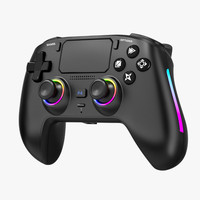 Manette de jeu sans fil Honcam Hall Trigger Joystick RGB avec boutons arrière, double vibration, 6 axes pour Playstation 4