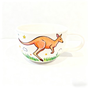 Taza de canguro de porcelana de cerámica personalizada | Taza de café pintada a mano única - Product Image 4