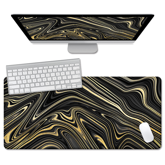 Extended Large Anti-Slip Marble Gaming Mouse Pad With Stitched Edges Anime Desk Mat Keyboard Gaming Mouse Pad