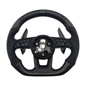 Volant en cuir et fibre de carbone avec LED, vente directe d'usine, pour modèles Audi A3 A4 A4L A5 A7L A8 Q5 Q7 B9 A6 R8 - Product Image 1