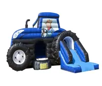 Château gonflable de videur de tracteur avec la maison gonflable de rebond de tracteur de glissière