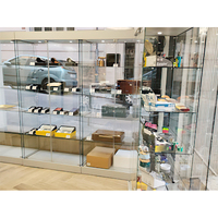 Vitrine en verre de décor de luminaire de magasin de fumée avec la vitrine d'exposition de vision complète de lumière LED pour le magasin de magasin de fumée