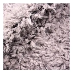 Curly Woman Faux Long Hair Goat Shearling Fabric Custom Coat Mongolian Lamb Fur