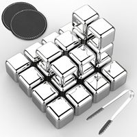 Logo personnalisé Carré en acier inoxydable Pierres à whisky Glaçons réutilisables pour la nourriture et le bar