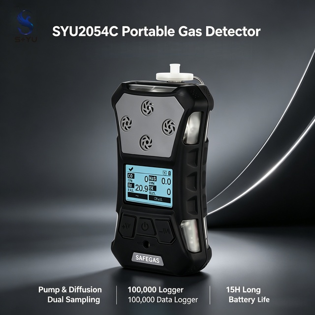 SYU2054C Gas Analyzers Gas Detector LEL CO H2S O2 15H Working Time 4 in 1 Gas Detector for Underground Worker Safety