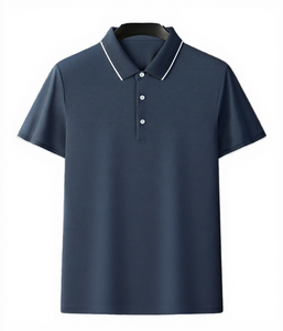 Chemise d'été décontractée pour homme, en maille unie respirante, en polyester et coton, brodée, à boutons – Vente en gros, Fabricant OEM - Product Image 1
