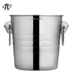 Cubo de <span class=keywords><strong>Hielo</strong></span> Reutilizable de Acero Inoxidable Plateado, Herramienta de Bar Ecológica y Duradera para Enfriar Vino, con Asa Elegante - Product Image 6
