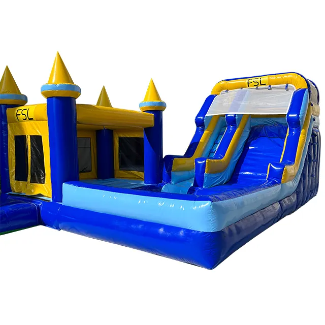 China Inflável bouncer pulando castelo slide comercial salto casa com combo slide salto casa água slide