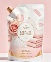 Emballage imprimé en gros pour détergent de luxe, sachet de détergent de 1 gallon, pochette de recharge de détergent liquide avec bec verseur, pochette blanche
