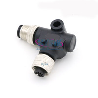 Connecteur M12 5 broches mâle-femelle coudé à 90° de type L, blindé IP67, pour équipement étanche